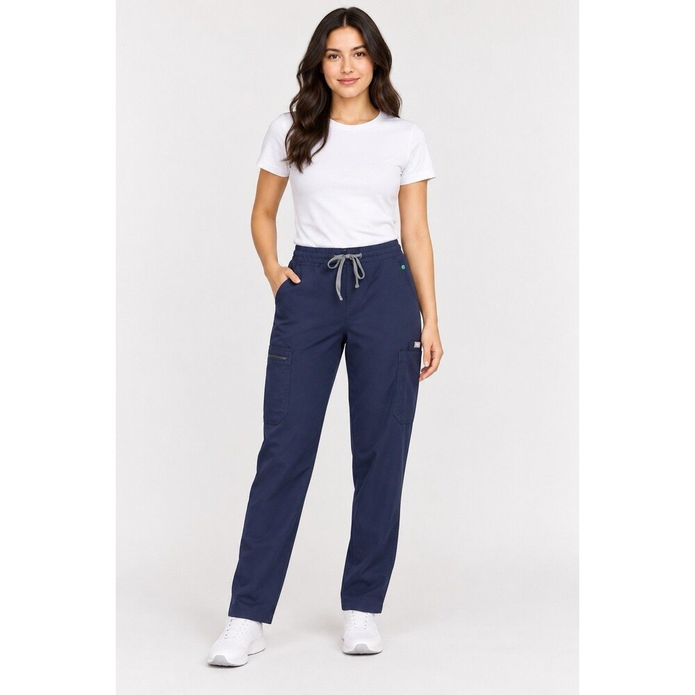 FIGS Technical Collection Women’s Navy Elastic Back Cargo Scrub Pant Size Small